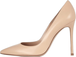 SAMMITOP Women's Slip On Pumps Pointed Toe High Heel Shoes for Party Wedding US8 Beige