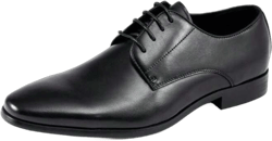 AG610 Black Leather Mens Dress Shoes Derby Lace Up