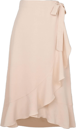Wrap Skirts for Women 2024 Fashion Summer Casual Chiffon Ruffle Trim High Waisted Slit Flowy Long Beach Skirt Deals _Beige X-Large