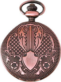 Solid Oak STEAM131 Antique Copper LargeSteampunk Pocket Watch