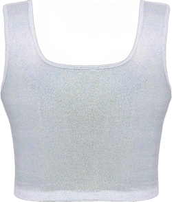 WLLW Women's Square Neck Sparkly Metallic Crop Tops Nashville Sequin Sleeveless Holographic Shiny Cropped Tank top