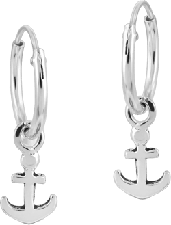AeraVida Nautical Anchor Sterling Silver Mini Hoop Earrings | Cute Sterling Silver Hoop Earrings | Casual Earrings for Women | Hoop Earrings Set | Summer Silver Accessory