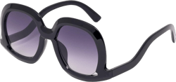 Fashion Oversized Oval Sunglasses Butterfly Down Temple Women Swan Arm Women`s Sunglasses Black - Smoke