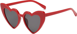 Love Heart Shaped Sunglasses for Women - Vintage Cat Eye Mod Style Retro Glasses as Christmas gift Red 53 Millimeters