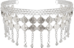 yueton 1PCS Women Belly Dance Hair Hoop Indian Dance Headband Tribal Headdress with Bells and Coin Ornaments Tribal Headpiece Gypsy Jewelry Costume Accessory