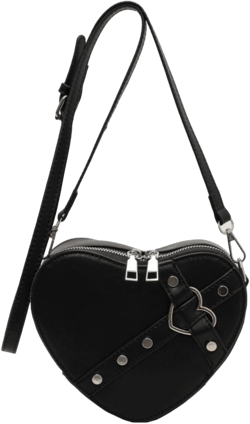 Cute Heart Shaped Purse for Women Trendy PU Leather Heart Crossbody Bag Y2K Purse Small Zipper Satchel Shoulder Bag Black