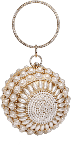 New ladies fashion bag small round bag popular pearl evening bag clutch bag evening bag metal bag female
