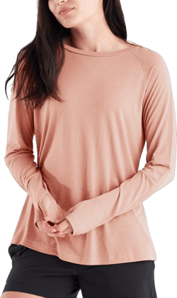 Free Fly Women's Lightweight Long Sleeve Shirt - UPF 40+ Sun Protection Moisture Wicking, Breathable Bamboo Viscose Shirt XX-Large Orange Dusk