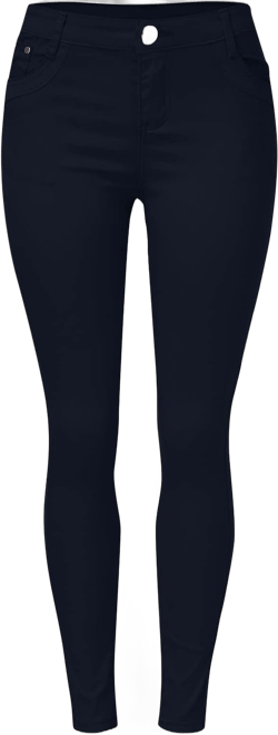 High Waisted Stretchy Skinny Jeans for Women Casual Solid Color Slim Fit Jeggings Denim Pants Trousers with Pockets Small Navy