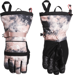 THE NORTH FACE Womens Montana Ski Glove, L, Pink Moss Faded Dye Camo Print