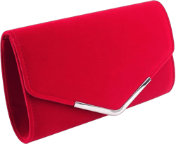 BBjinronjy Large Women Clutch Purse Evening Bag Prom Handbag With Detachable Chain for Wedding Velvet Elegant Red