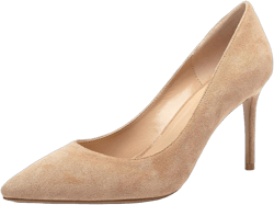 Castamere Womens Basic High Heels Pumps Slip-on Pointy Toe Stilettos 8.5 CM Heel 9.5 Nude Suede