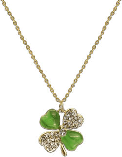 Jean Beau Lucky Clover Necklaces for Women Teen Cute Gold Four Leaf Clover Pendant Necklace Dainty Chain Choker Prom Wedding Accessories Jewelry Gift Green And White