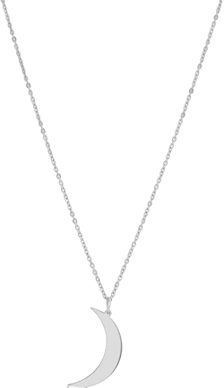 Crescent Moon Necklace 18K Gold Plated Stainless Steel Crescent Moon Pendant Necklace Delicate Dainty Crescent Necklace for Women A Silver