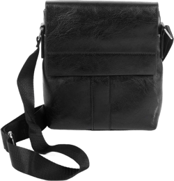 WESTEND Leather Unisex Small Crossbody Messenger Bag Black