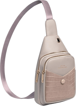 Sling Bag for Women - Leather Crossbody Fashionable Chest Bag for On-The-Go Travel, Sports, Running, Hiking Pale Purple