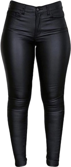 PU Leather Gothic Pants for Women's Shaping Solid Color Elastic Skinny High Waist Slim Faux Leather Tights