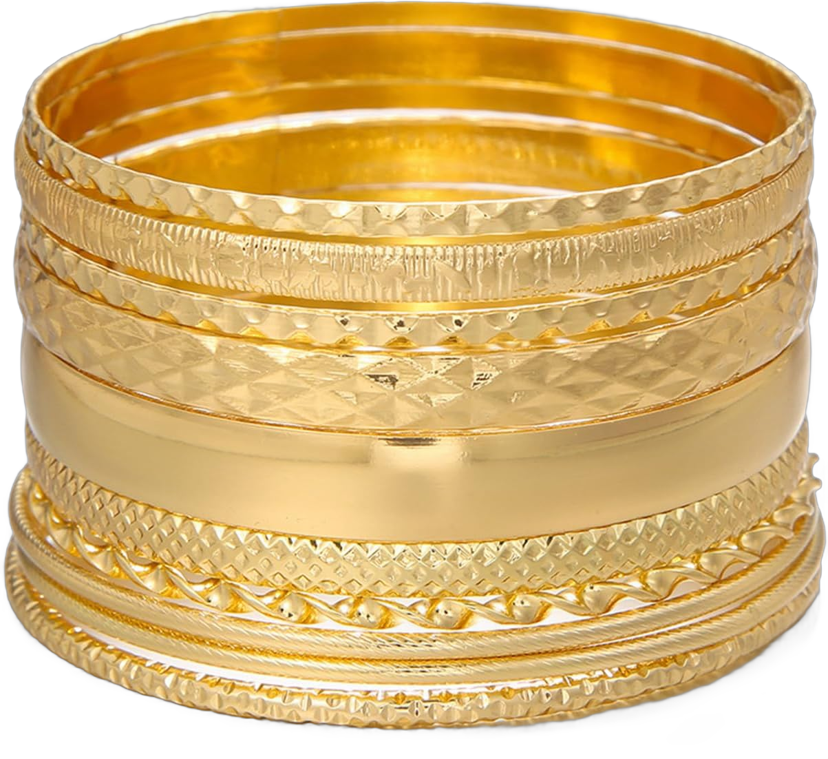 HIIXHC Bangles Bracelets for Women Bracelet Stack Chunky Indian Multi Bangle Bracelet Set Punk Bracelets Jewelry for Women Gift Gold-2