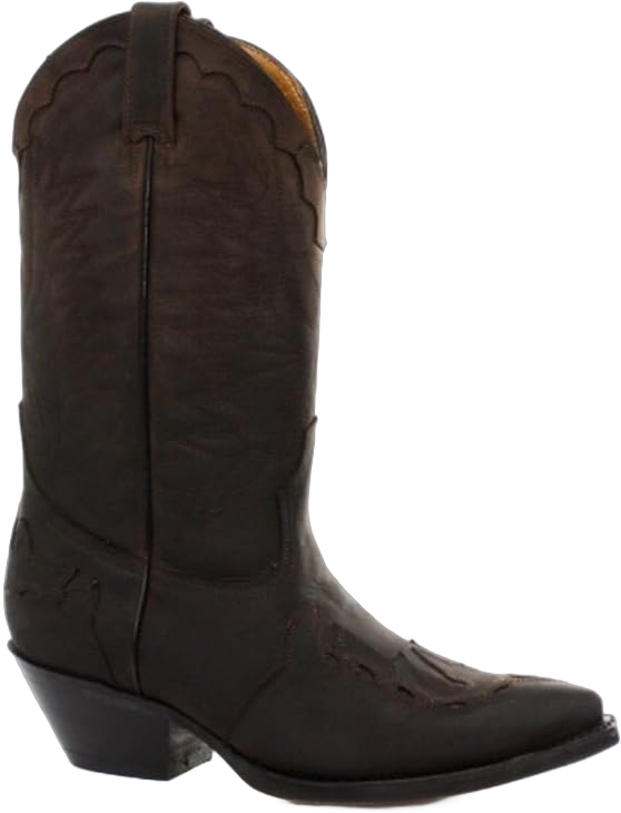 Grinders Arizona HI Unisex Leather Cuban Heel Cowboy Boots Black 13 Brown
