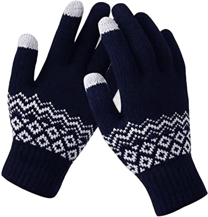 Winter Touchscreen Gloves for Women and Men Cold Weather Snow Winter Gloves Thermal Gloves for Running Hiking Navy One Size