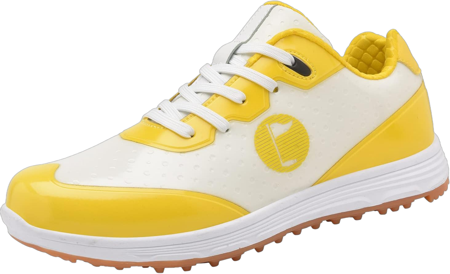 SDEQA Womens Golf Shoes Spikeless Extra Wide Casual Discoloration Sneakers Waterproof Breathable Non -Slip 9 Yellow