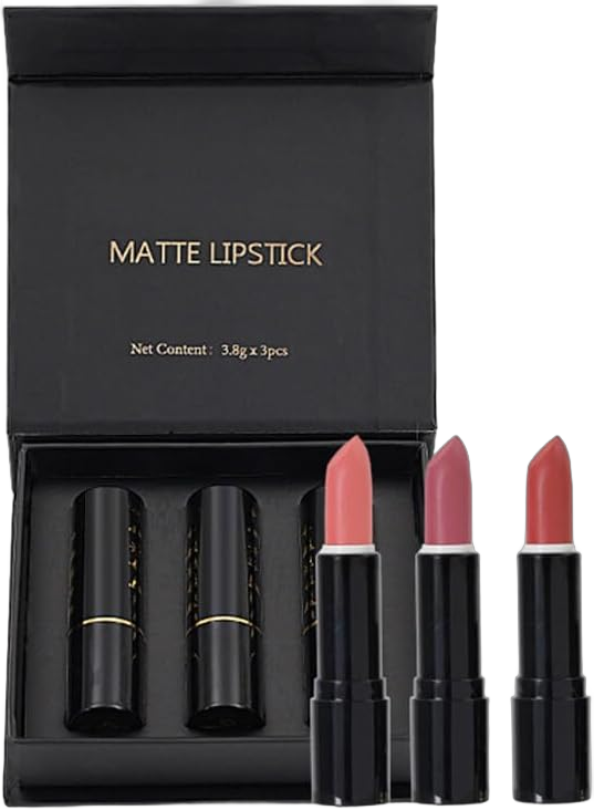 3PCS Matte Lipstick Set, Long Lasting Matte Lipstick for Women Red Velvet Lip Gloss Lipstick Halloween Makeup Lipstick