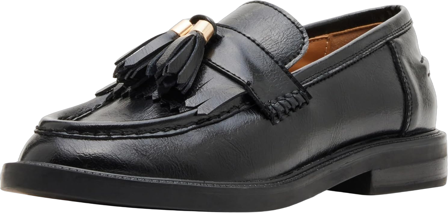 Steve Madden Women's Radcliff Loafer 7.5 Black Leather