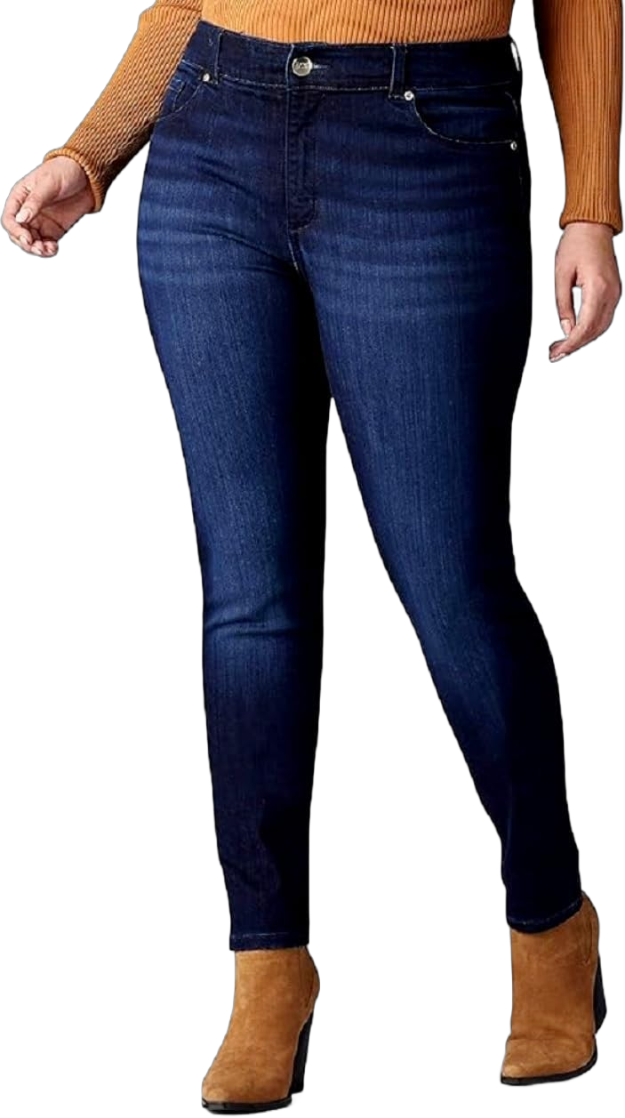 Jack David Womens Plus Size Denim Skinny Jeans Destroy Stretch Ripped Distressed Pants 24 Blue Dark Wash