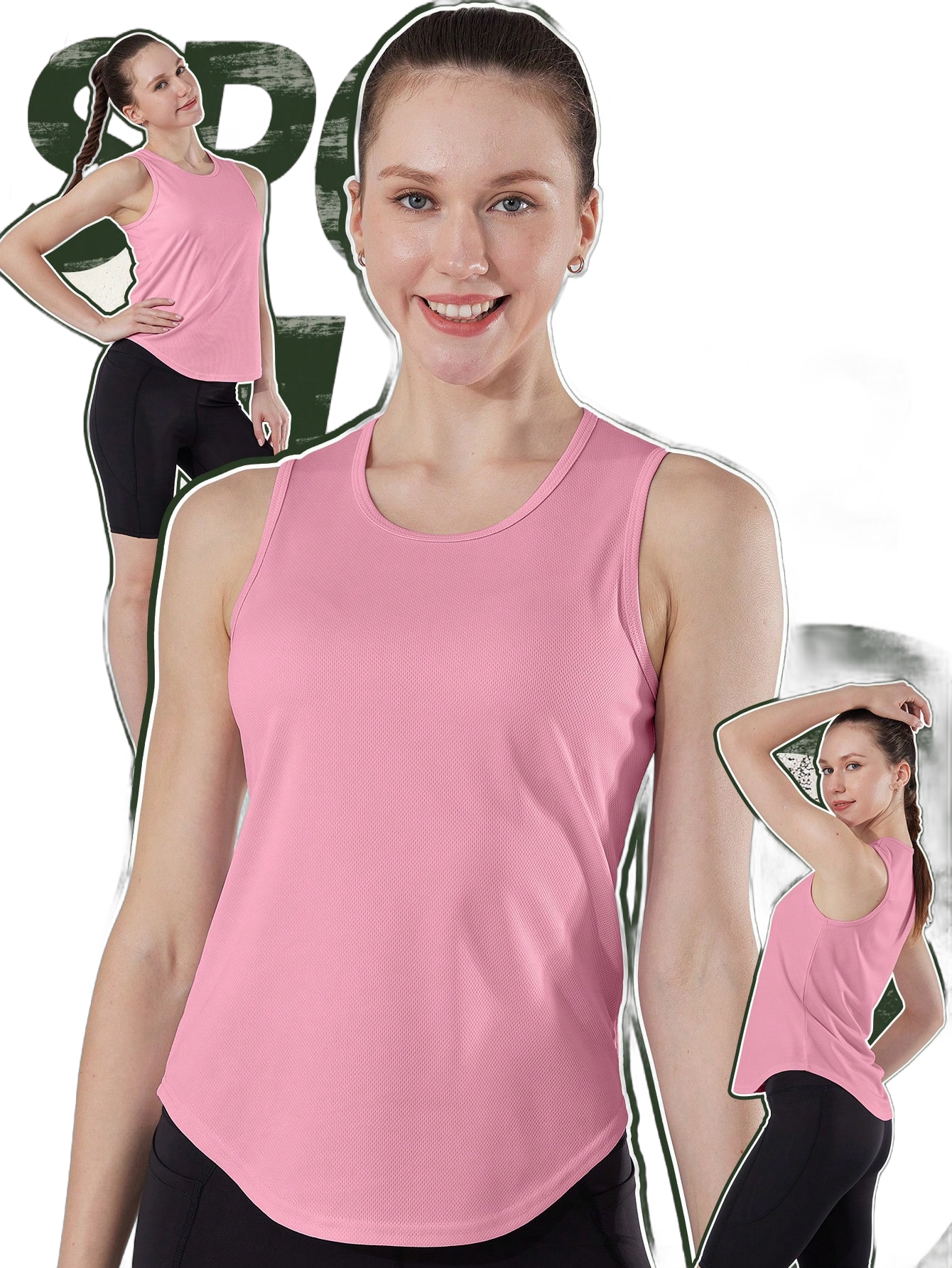 Women's Lightweight Moisture-Wicking Sports Top, Yoga Fitness Running Shirt, Sleeveless Breathable Workout Tank Top - Comfortable Fit Activewear Suitable For Running And Exercise