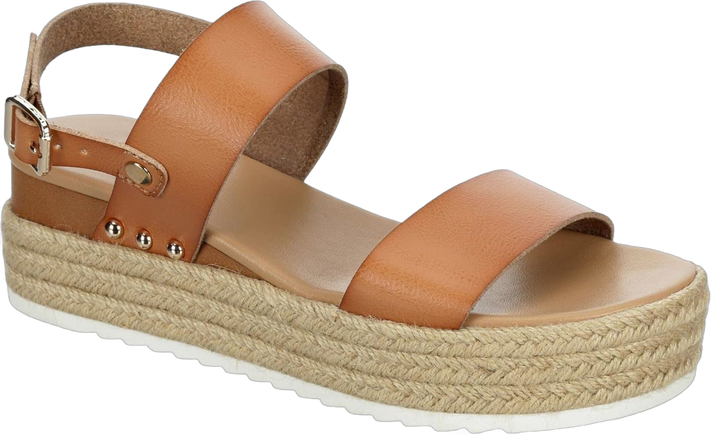 XAPPEAL Amelia - Women's Open Toe Ankle Buckle Strap Casual Platform Espadrille Sandals 11 Brown