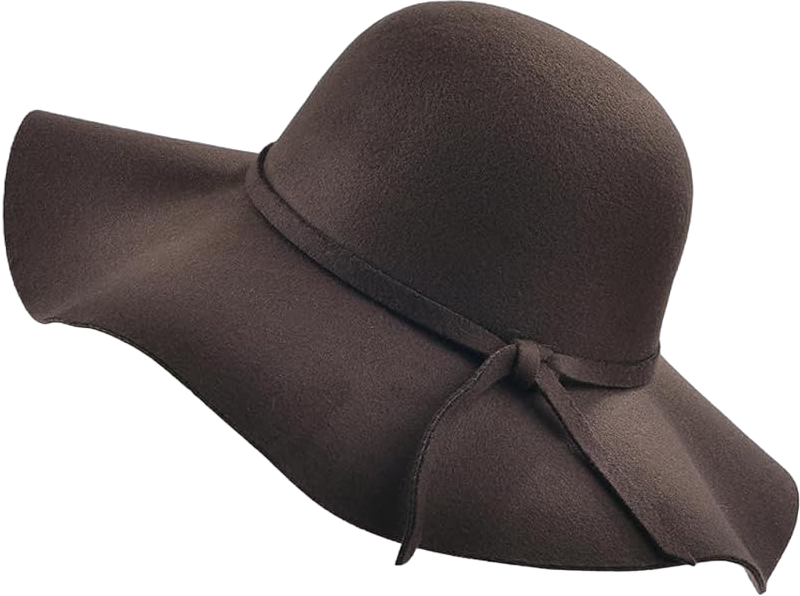 UPSTORE Women Foldable Floppy Fedora Hat Wide Brim Dome Hat Felt Bowler Hat Coffee