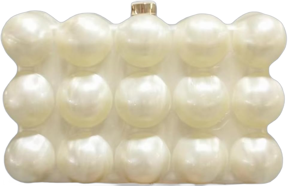 Women Acrylic Clutch Chic Marble Evening Handbag Wedding Clutch Box Clutch Purse Chain Shoulder Bag for Prom Party Pearl White