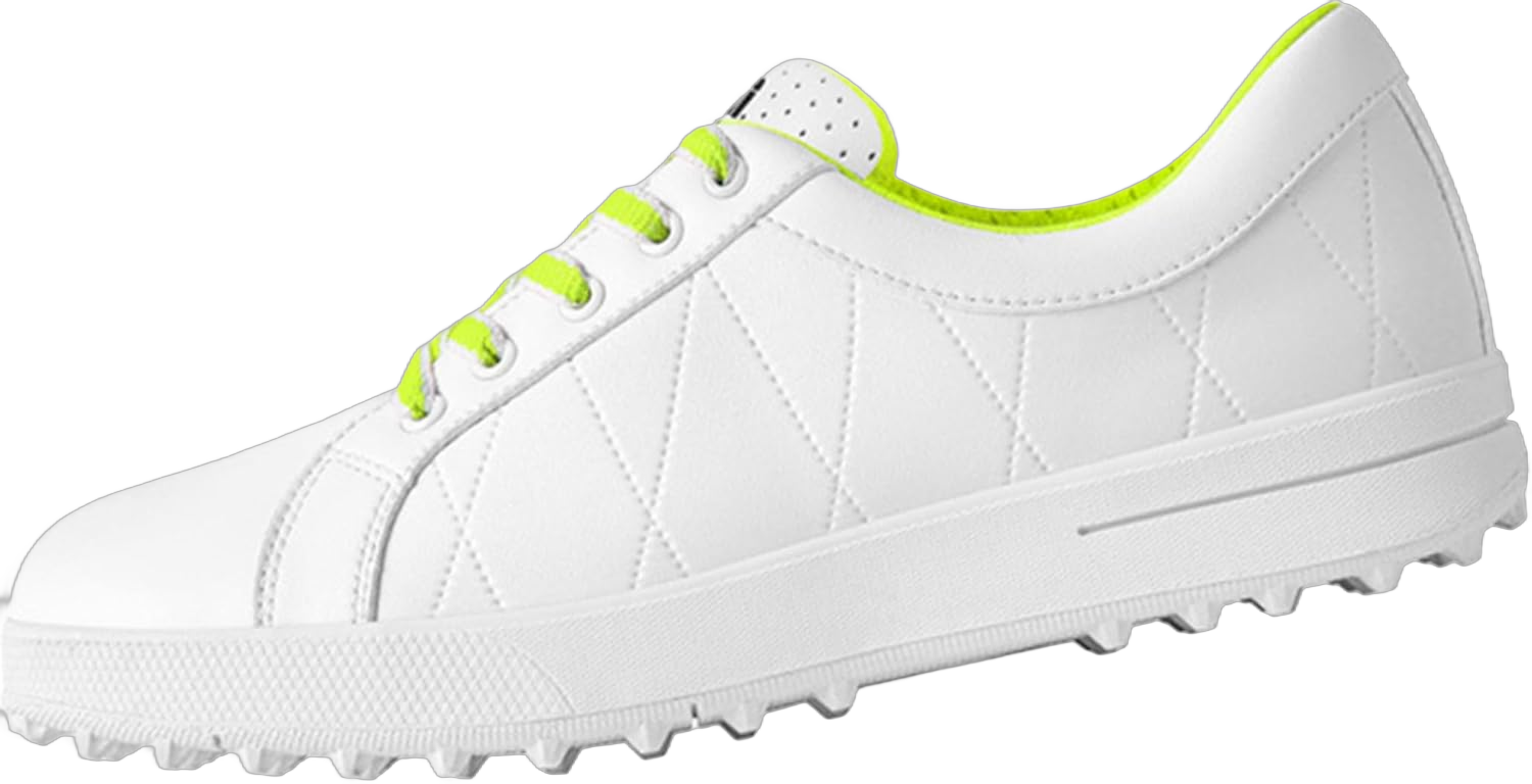 PGM Women's Golf Shoes, Lightweight Waterproof Spikeless Golf Shoes for Ladies 7 White