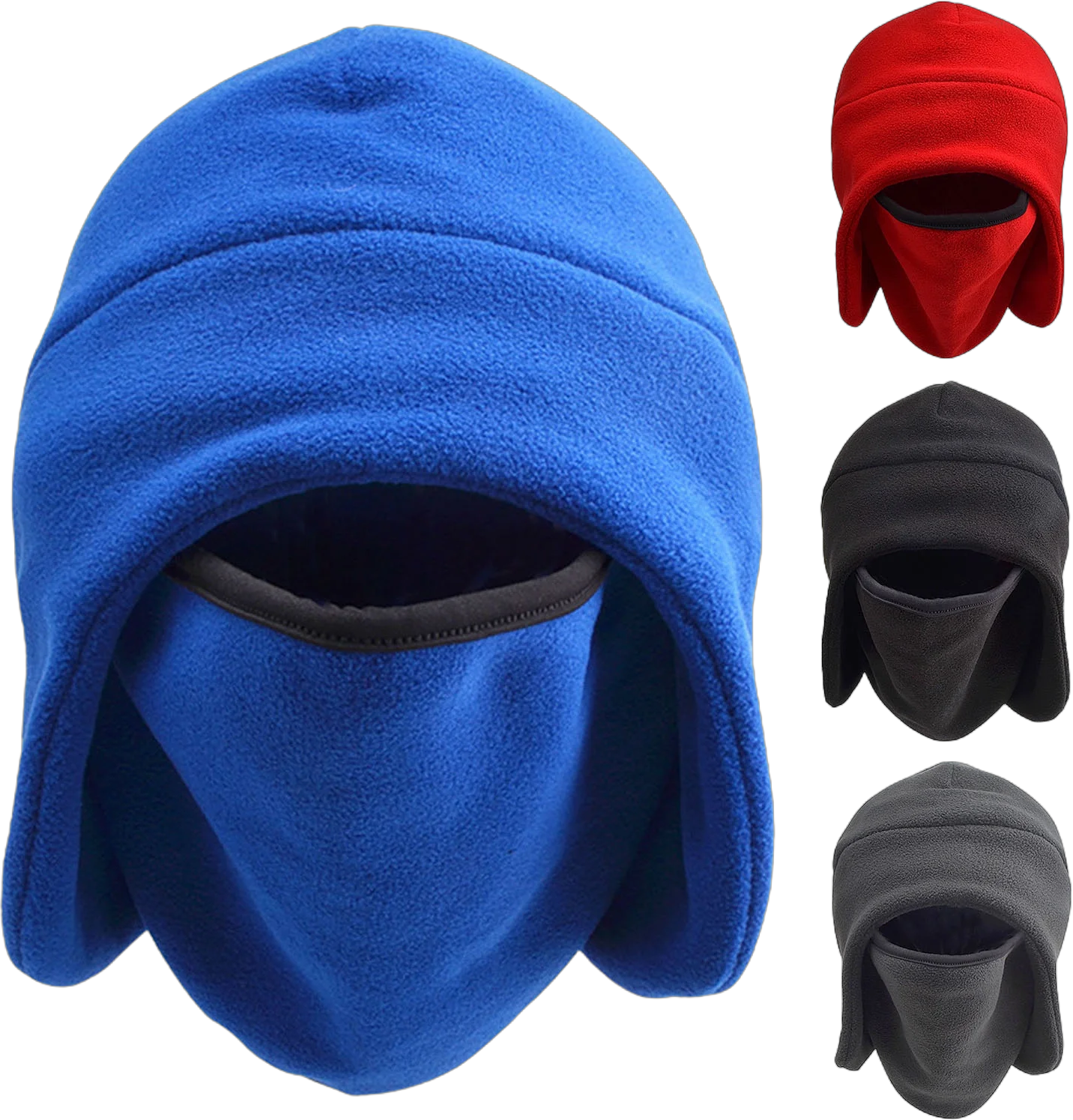 Grandest Birch 2 In 1 Warm Windproof Face Cover Hat Solid Color Fleece Lined Unisex Earflap Hat for Skiing