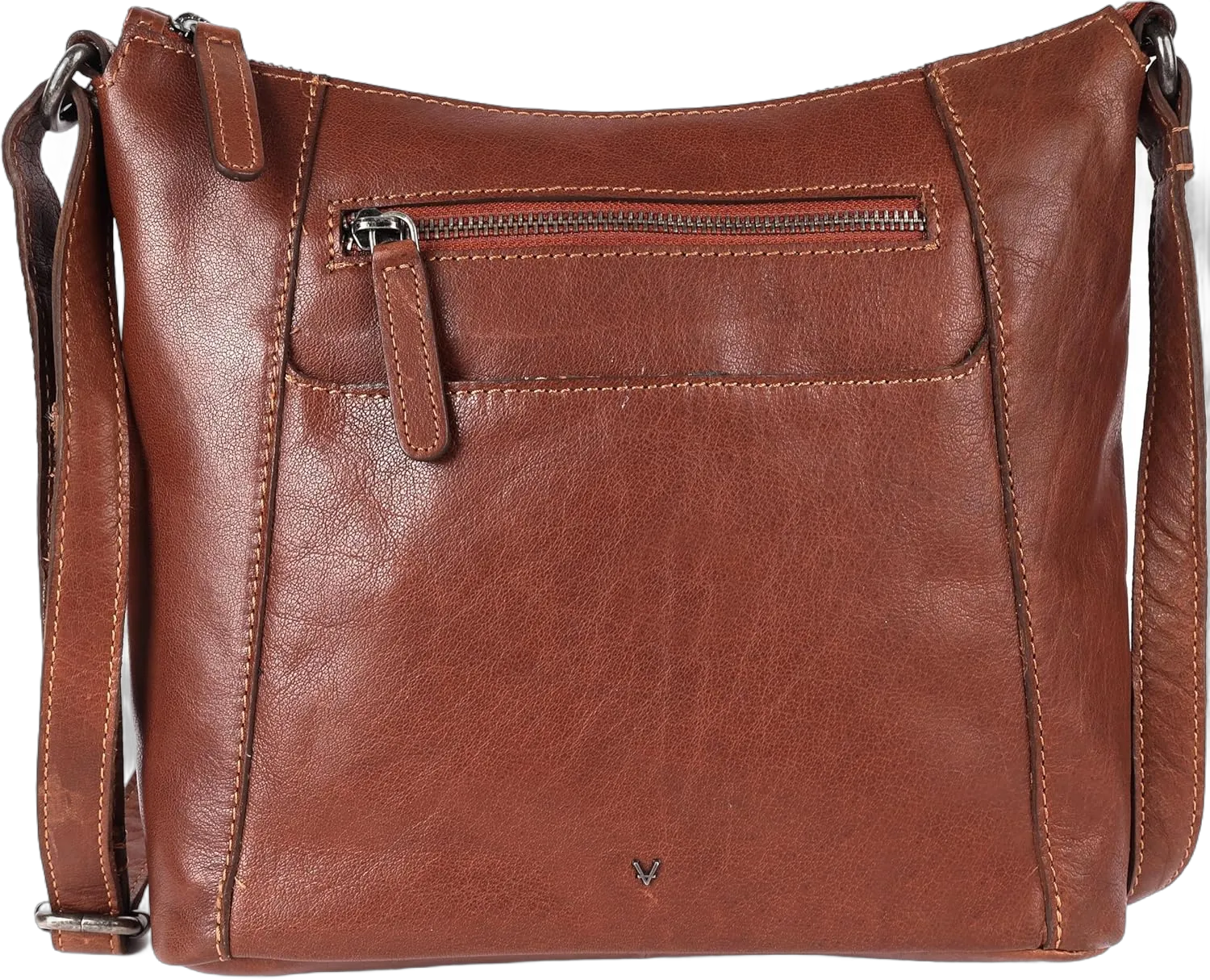 9.5 Inch Genuine Leather Crossbody Sling Bag for Women - Trendy Casual Office Bag with Adjustable Strap Tan