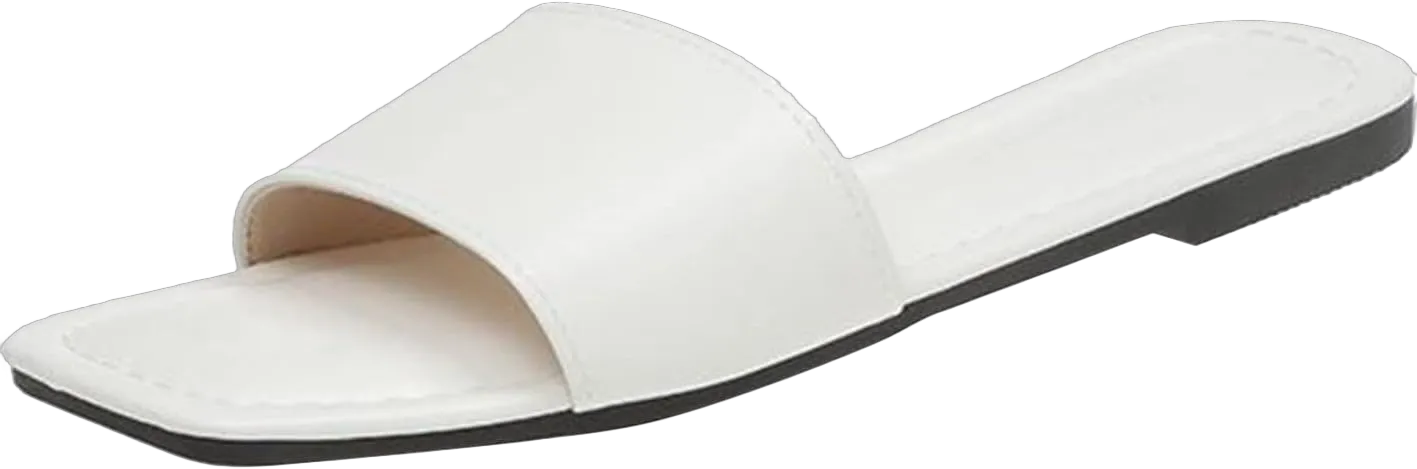 Women Slippers Size 12 Women Slippers Fashion Simple Solid Soft Comfortable Flat Summer New Large Sandals (White, 7)