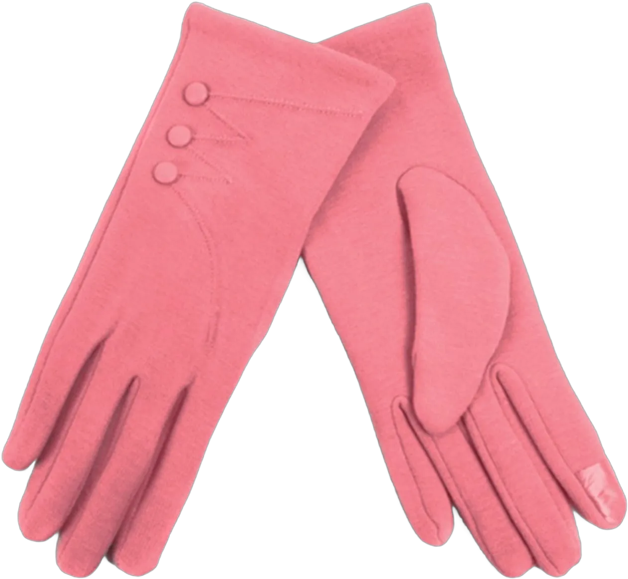 Women's Stylish Touch Screen Gloves with Button Accent & Fleece Lining