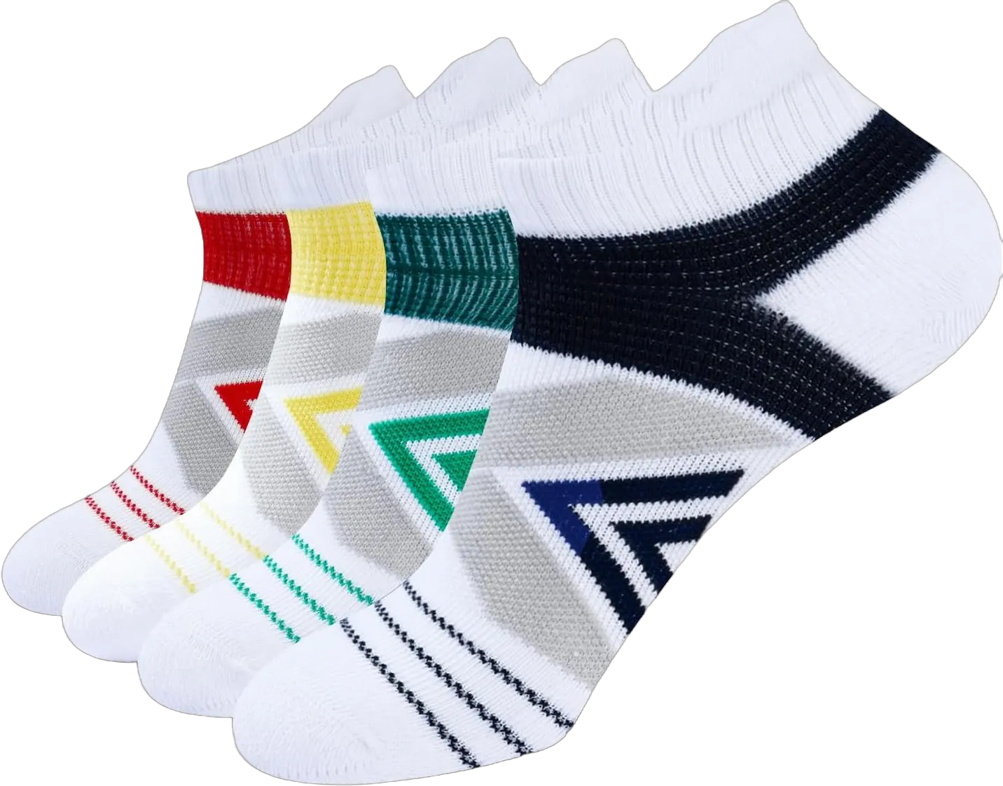 Compression Ankle Socks For Man & Women (4 Pairs) Cushioned Arch Support Athletic Socks for Running, Golf & Sports M-white+white+white+white Large