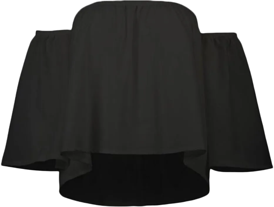 Women's Summer Off Shoulder Blouses Short Sleeves Sexy Tops Chiffon Ruffles Casual T Shirt X-Small Black