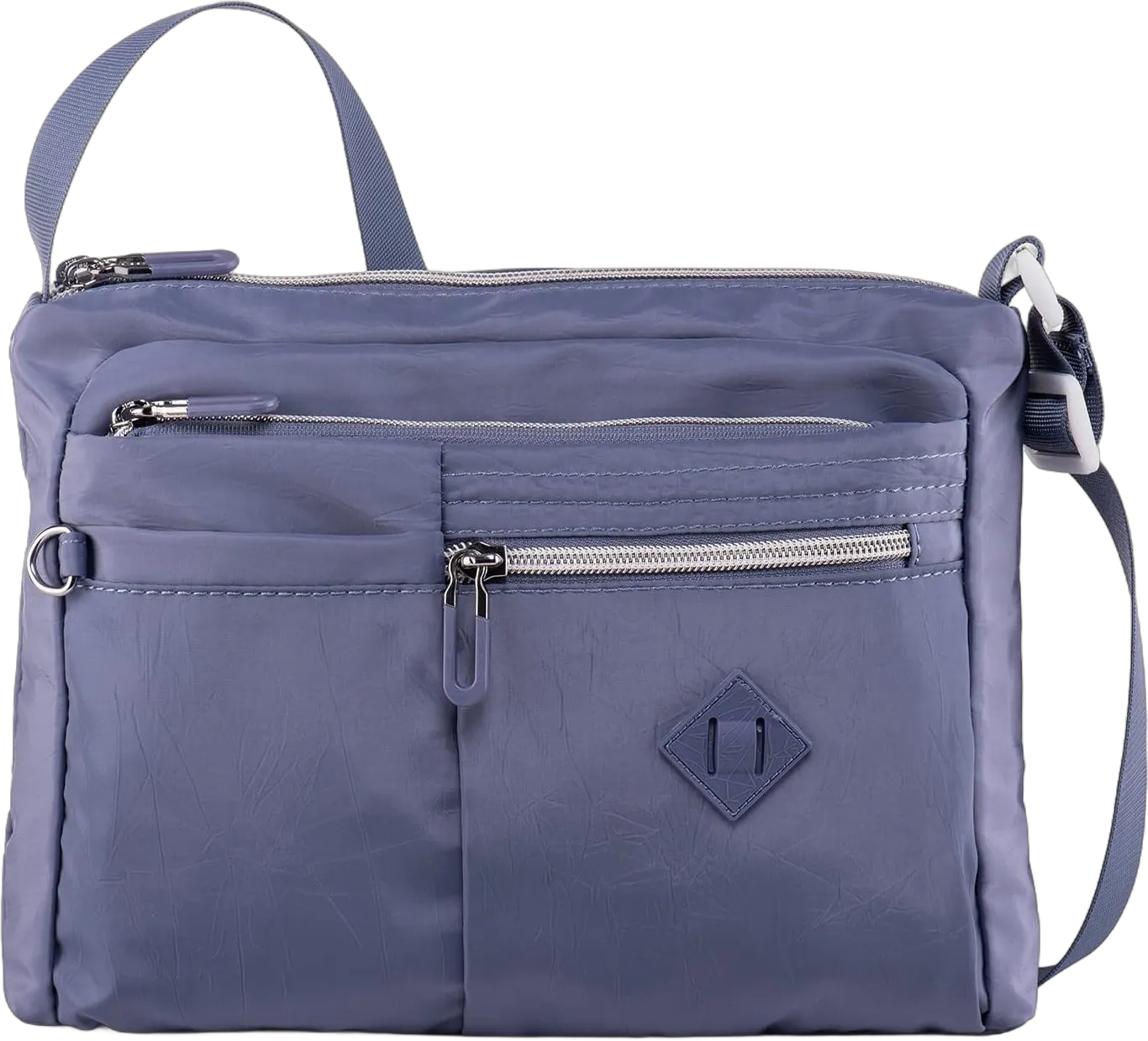 Medium Crossbodys Bags for Women Nylon Shoulder Purse - Multiple Pockets Cross Body Handbags Light Blue