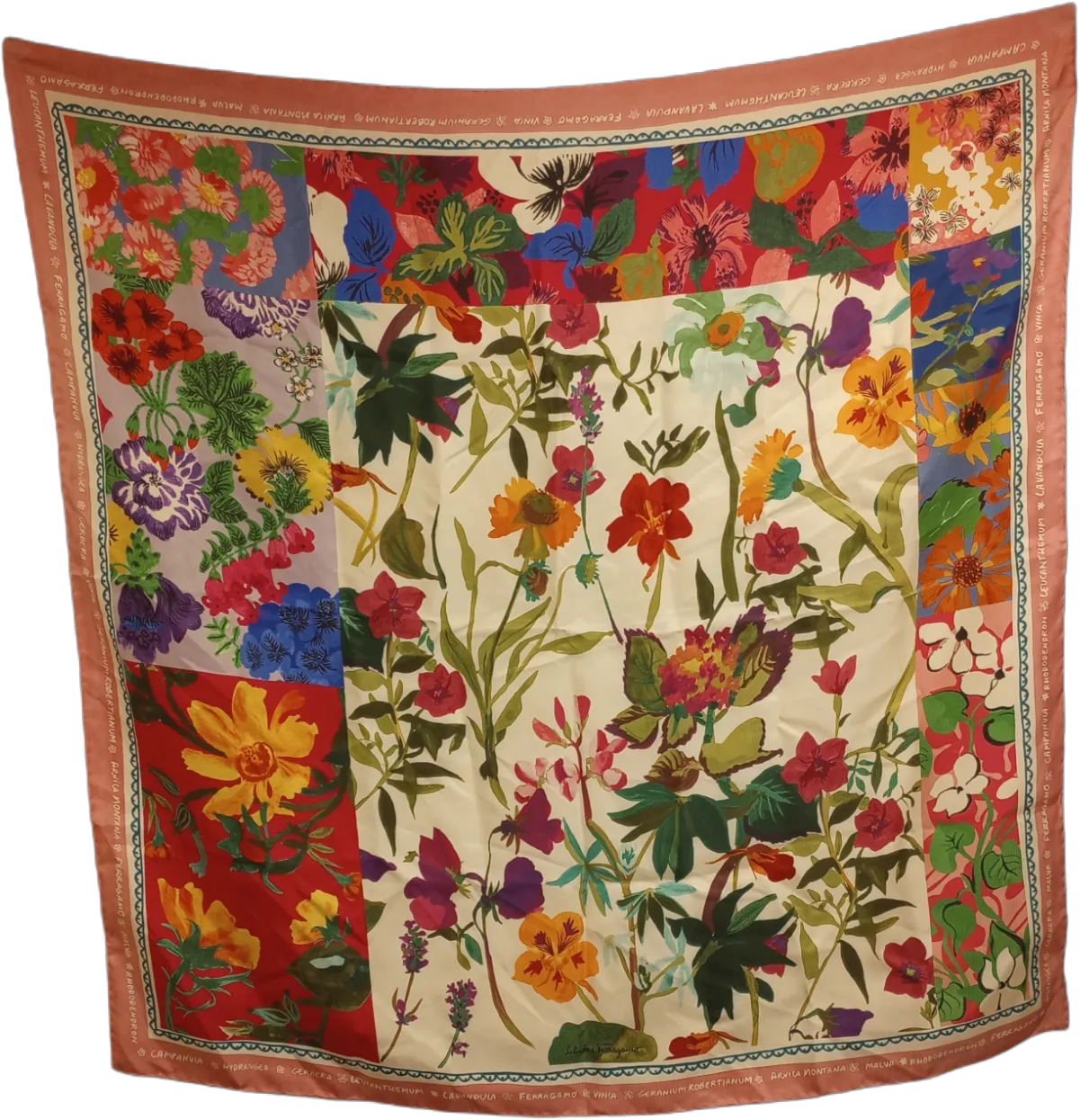 NEW SALVATORE FERRAGAMO Women's 707910 Print Silk Scarf MSRP $435