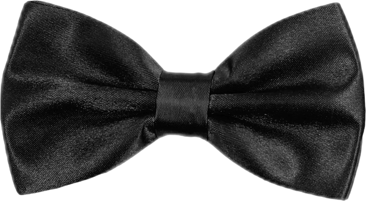 Hanerdun Mens Satin Bow Ties Pre-Tied Formal Wedding Party Adjustable Neck Neckties Black