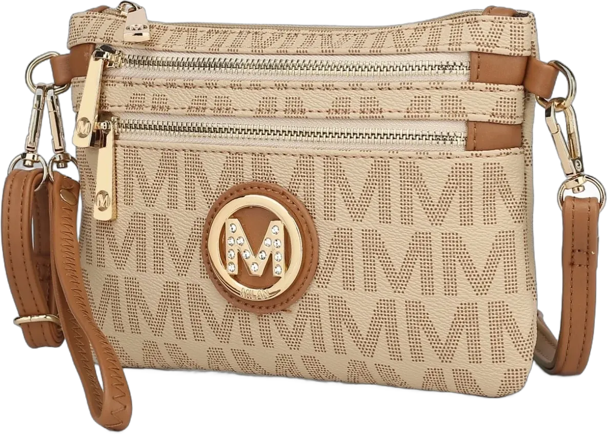 MKF Collection Geneve Womens Crossbody Bag Faux Leather Gold Tone Details