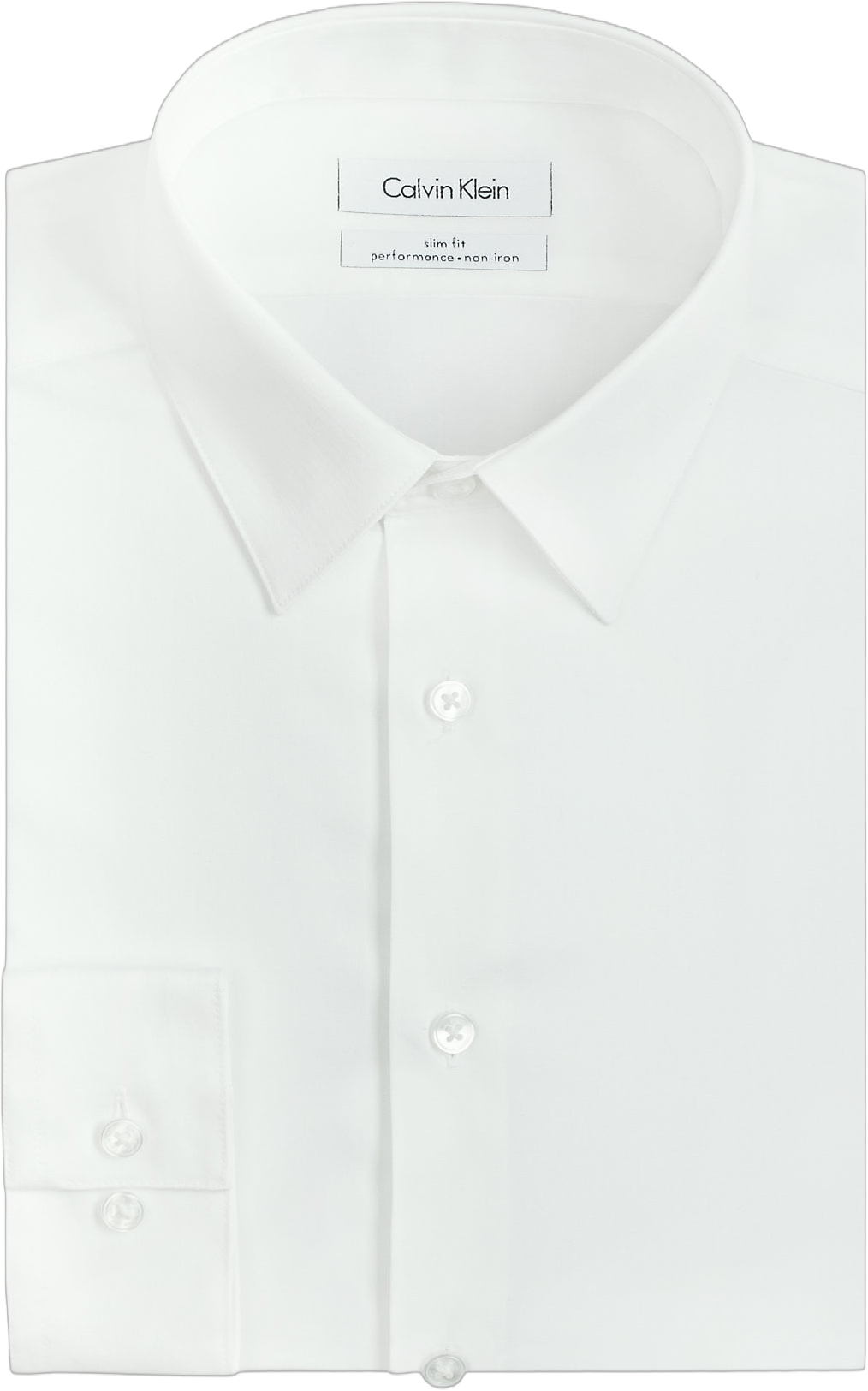 Calvin Klein Men's Slim Fit Non Iron Point Collar Dress Shirt White Size 16X32X33