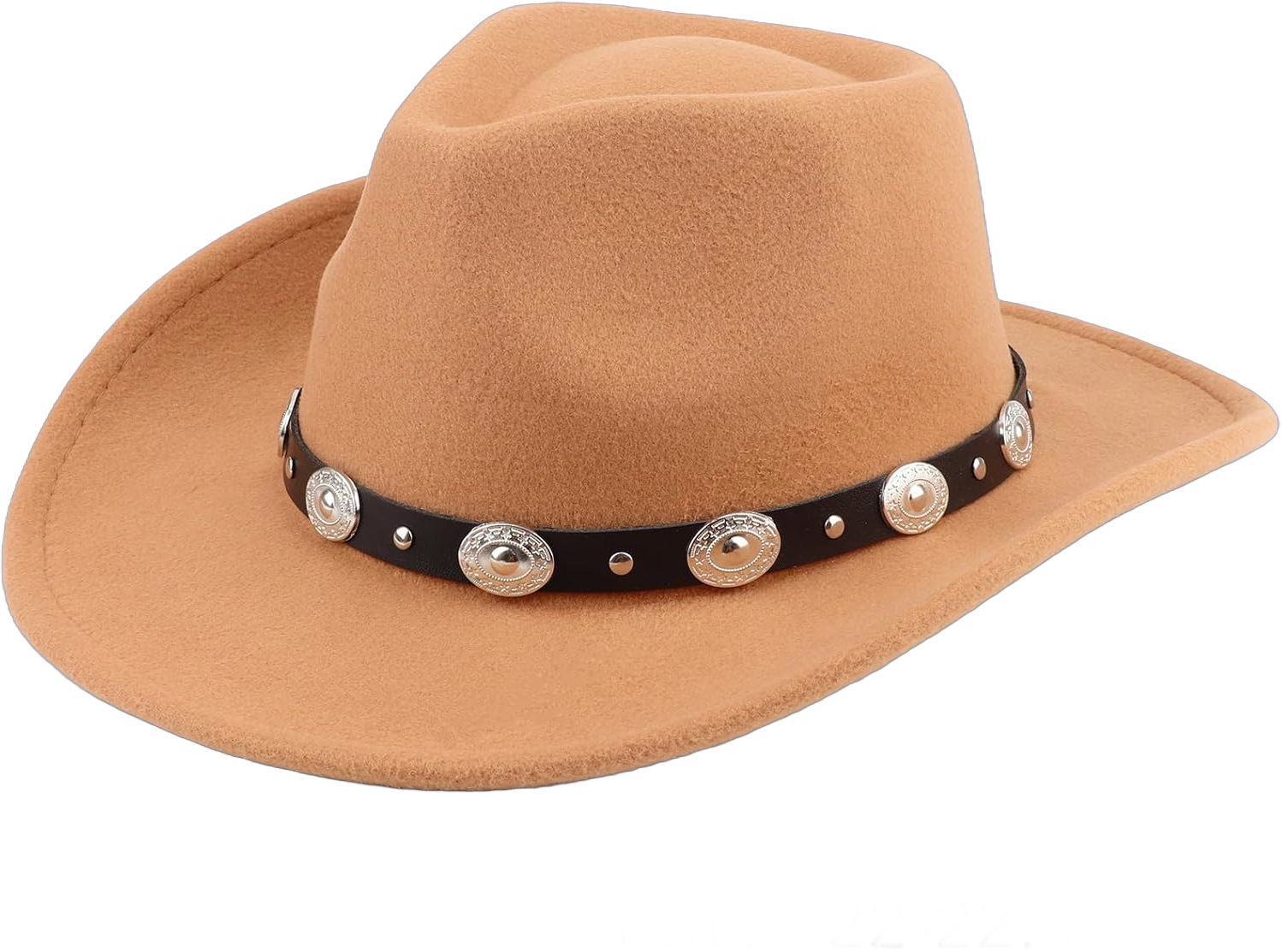 DRESHOW Women Men Classic Felt Wide Brim Western Cowboy & Cowgirl Cap Belt Buckle Retro Panama Hat Unisex Rolled up Caps 1 Pack Style 1: Khaki (Hat Circumference: 22-22.8")