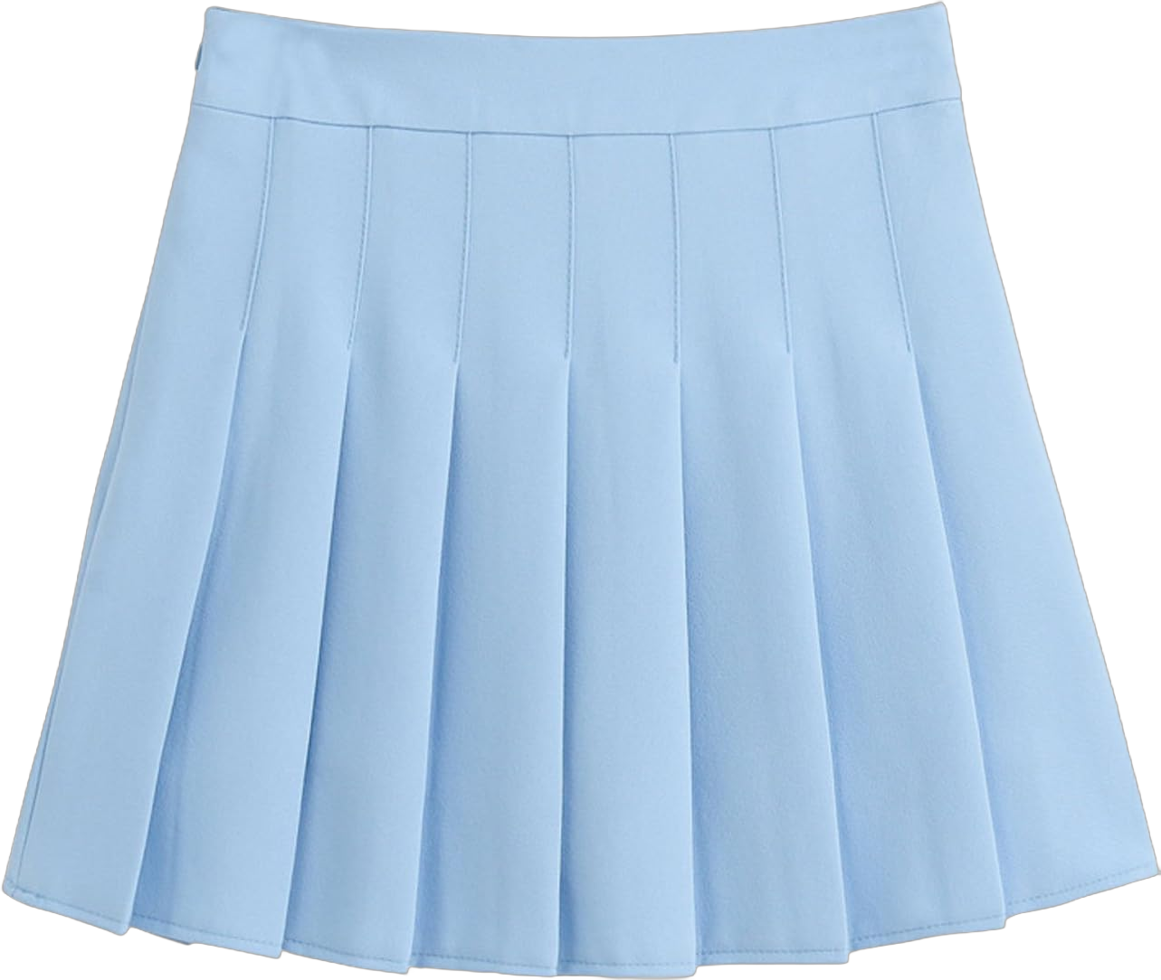 chouyatou Women's Simple High Waist All Around Pleated A-Line Skirt Large Lblue