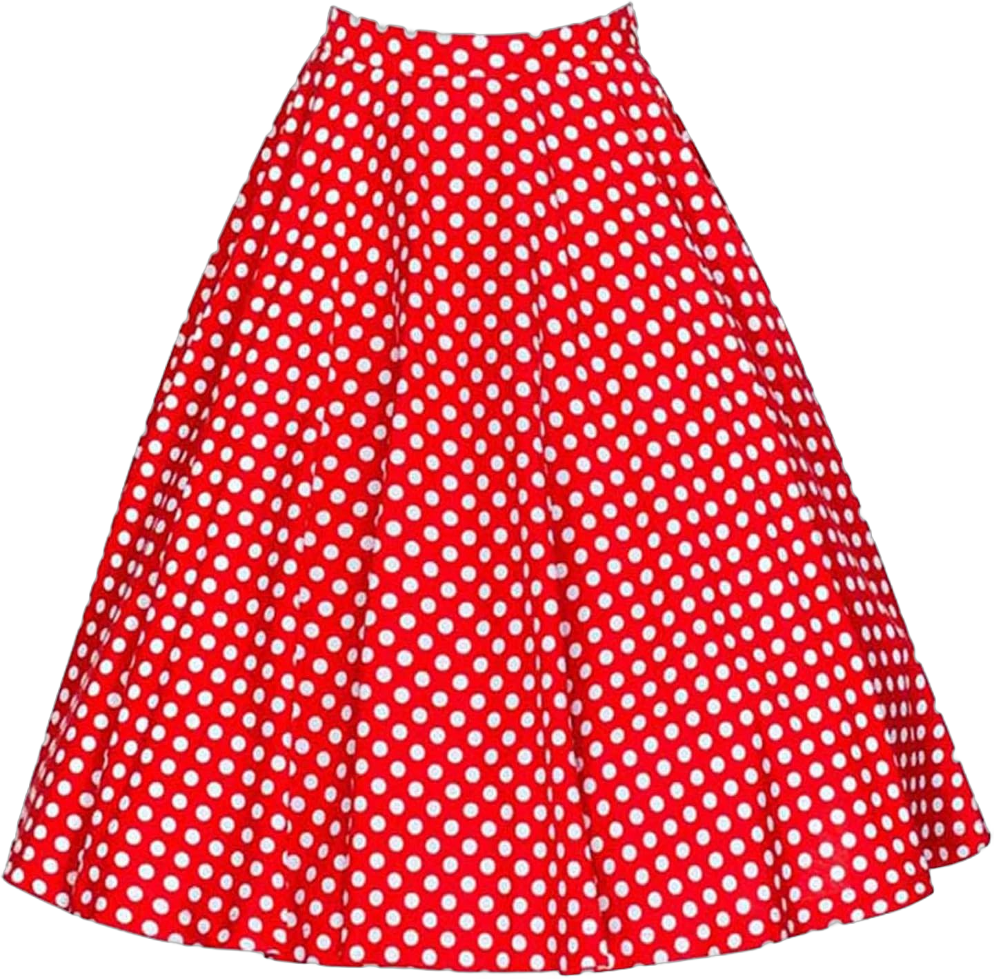 KILLREAL Women's Vintage Knee Length Flare Floral A Line Pleated Skirt Large Polka Dot/Red