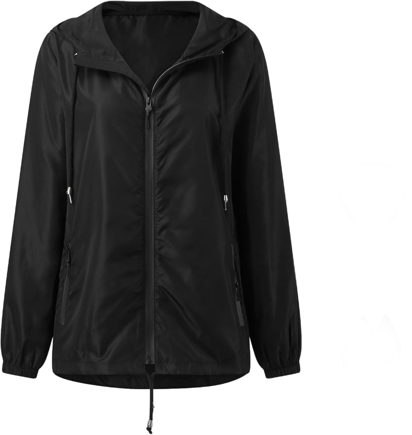 Womens Waterproof Raincoat with Pocket Lightweight Rain Jacket Hooded Rain Coat Outdoor Active Windbreaker ​2024 Large #Black