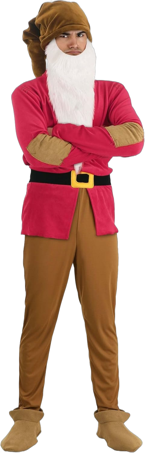 Disney Snow White Grumpy Dwarf Costume for Adults, Seven Dwarfs Costume for Halloween, Grumpy Dwarf Accessories X-Large