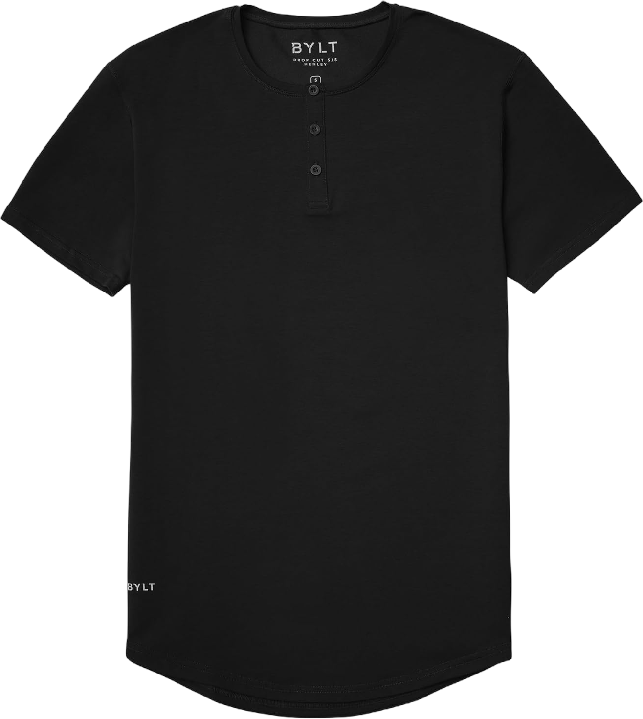 Drop-Cut Henley Men's Shirt Medium Black